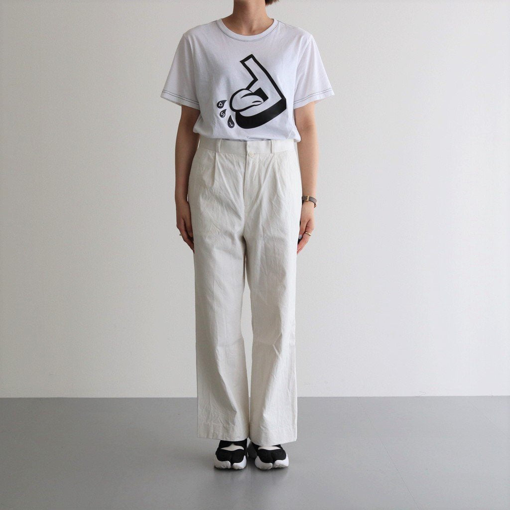 CHINO CLOTH PANTS TUCK STRAIGHT #WHITE [61606]