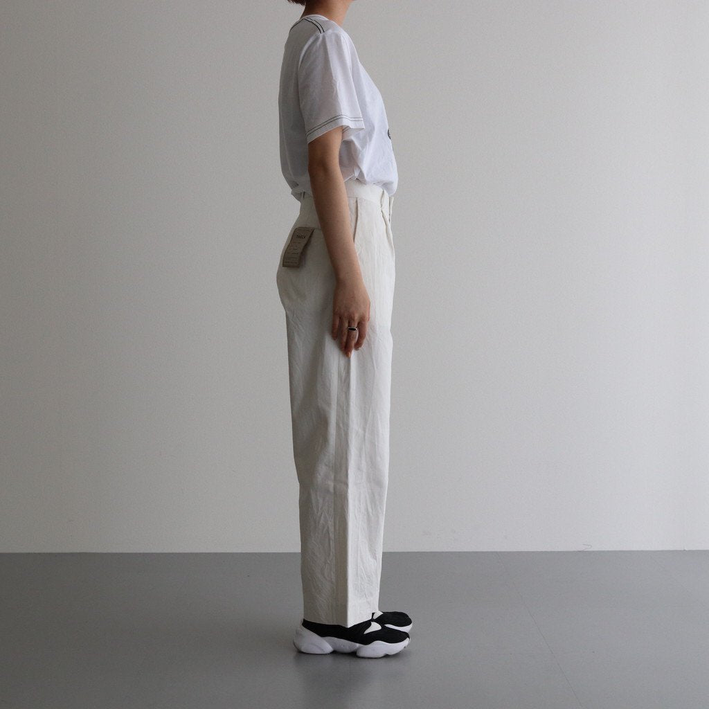 CHINO CLOTH PANTS TUCK STRAIGHT #WHITE [61606]