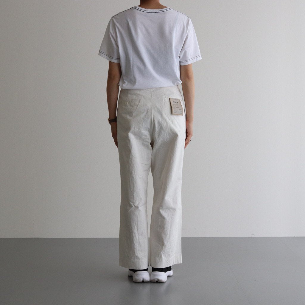CHINO CLOTH PANTS TUCK STRAIGHT #WHITE [61606]