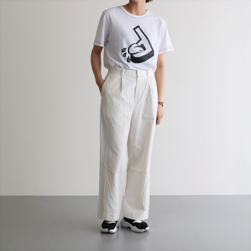 CHINO CLOTH PANTS TUCK STRAIGHT #WHITE [61606]