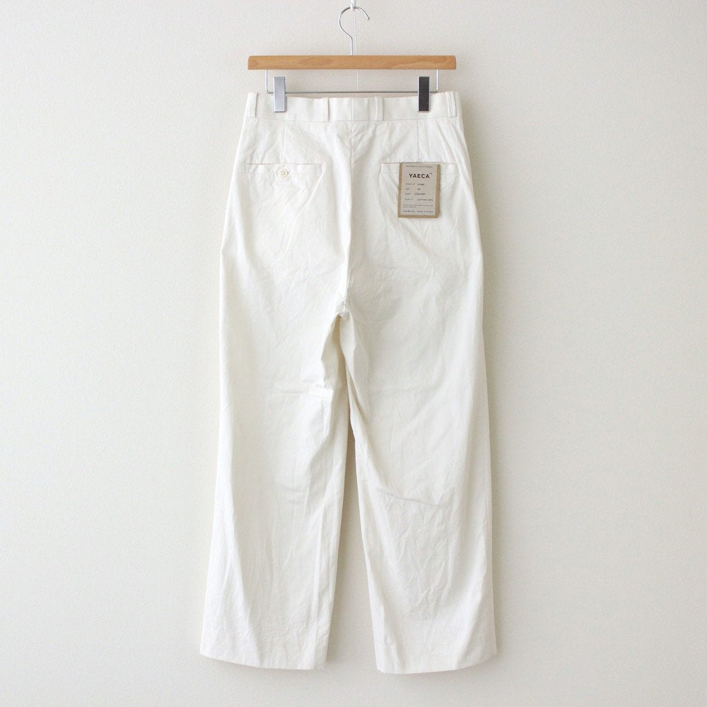 CHINO CLOTH PANTS TUCK STRAIGHT #WHITE [61606]