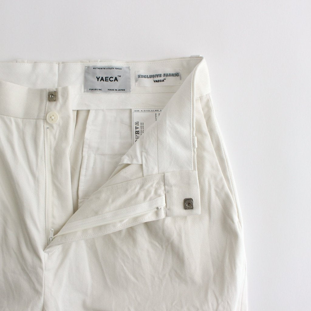 CHINO CLOTH PANTS TUCK STRAIGHT #WHITE [61606]