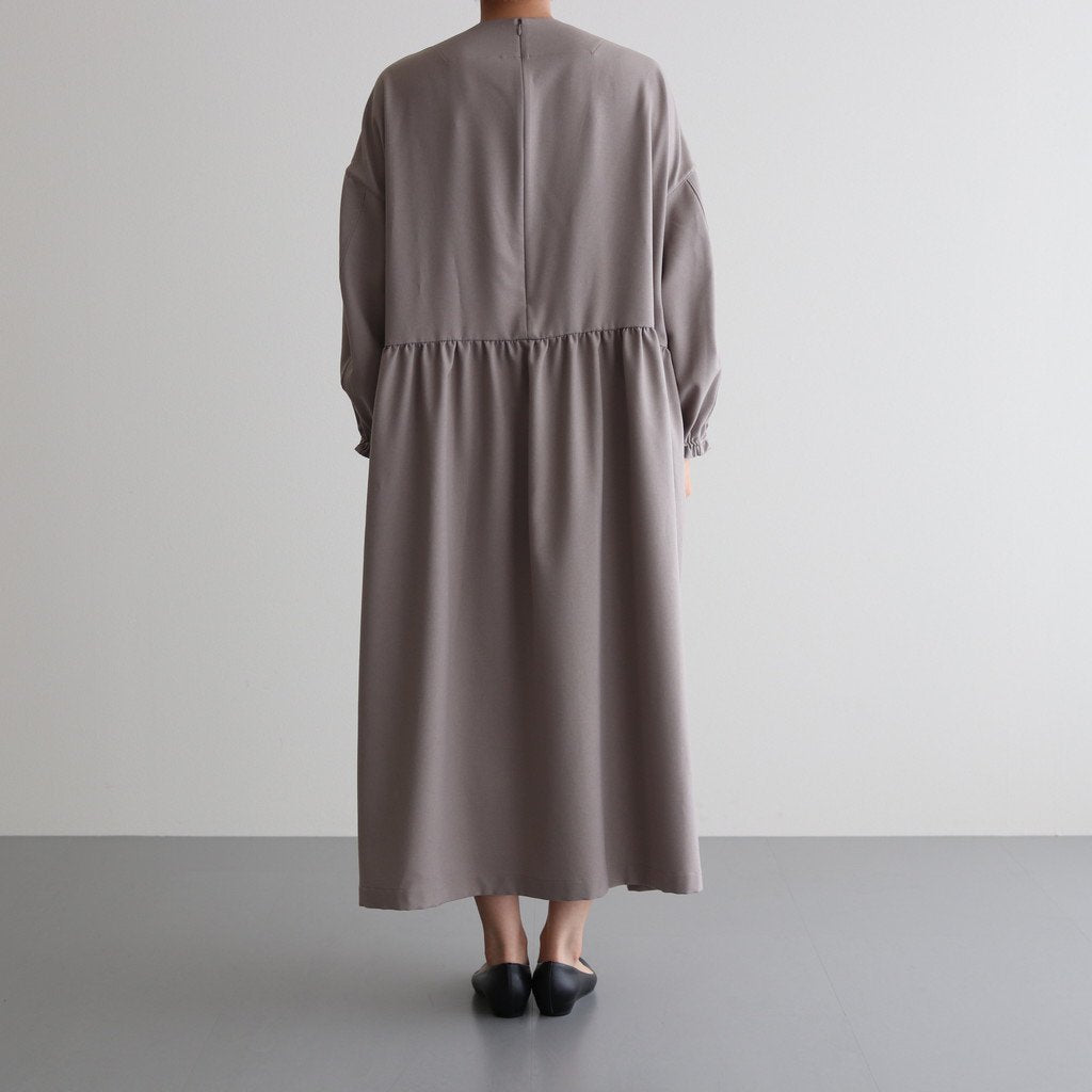 NGSGOP | ポリエステルフラノツイル ギャザーワンピース #PALE GREIGE [CW_NC034OP]