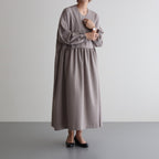 NGSGOP | ポリエステルフラノツイル ギャザーワンピース #PALE GREIGE [CW_NC034OP]