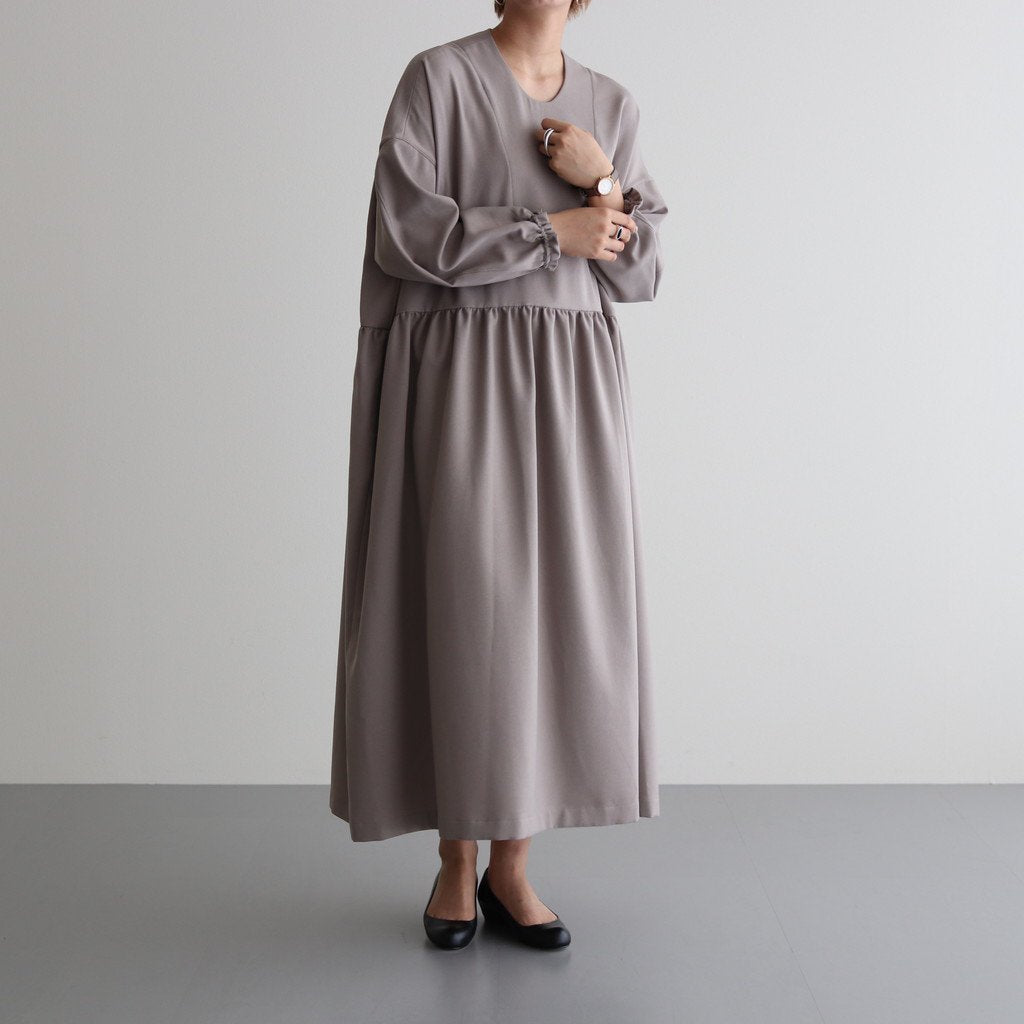 NGSGOP | ポリエステルフラノツイル ギャザーワンピース #PALE GREIGE [CW_NC034OP]