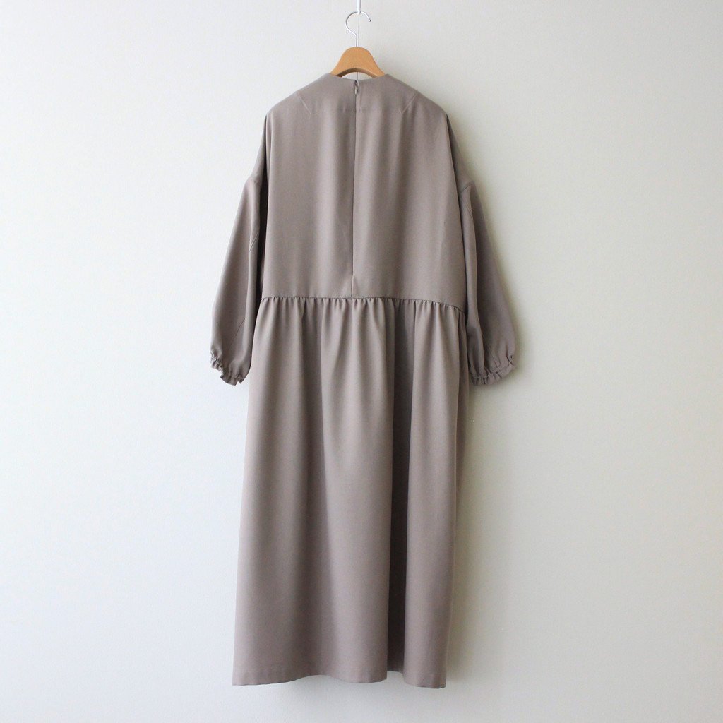 NGSGOP | ポリエステルフラノツイル ギャザーワンピース #PALE GREIGE [CW_NC034OP]