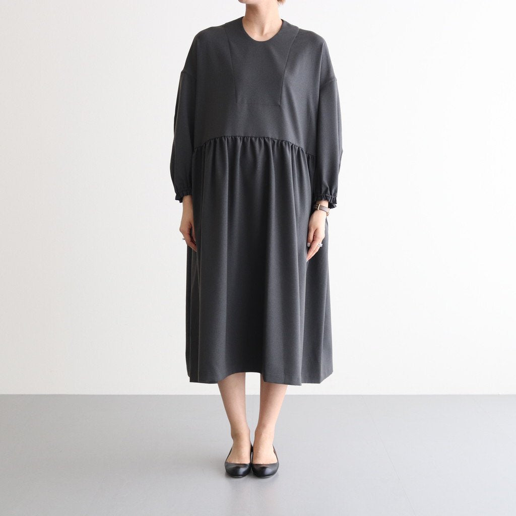 NGSGOP | ポリエステルフラノツイル ギャザーワンピース #GRAPHITE GREY [CW_NC034OP]