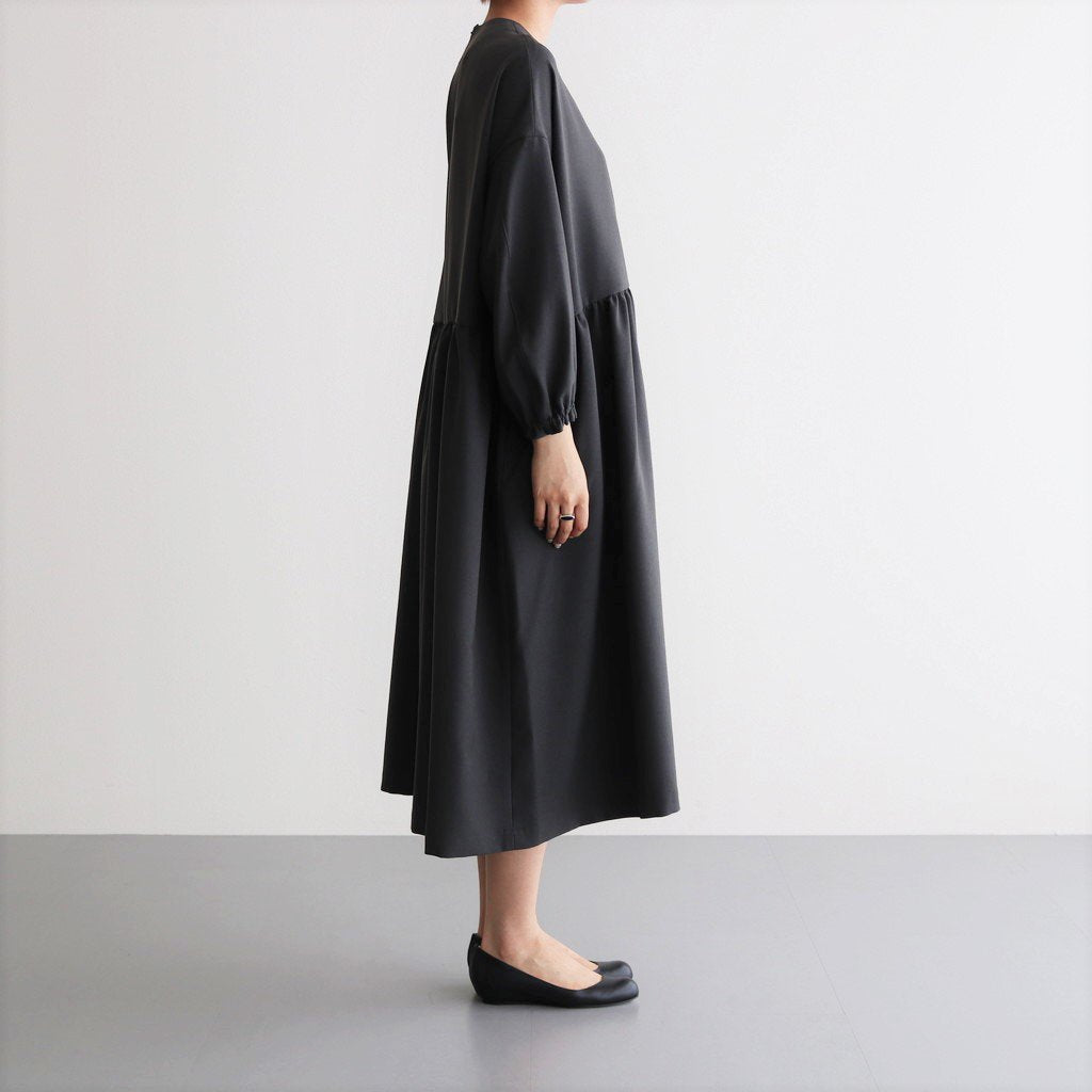 NGSGOP | ポリエステルフラノツイル ギャザーワンピース #GRAPHITE GREY [CW_NC034OP]