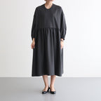 NGSGOP | ポリエステルフラノツイル ギャザーワンピース #GRAPHITE GREY [CW_NC034OP]