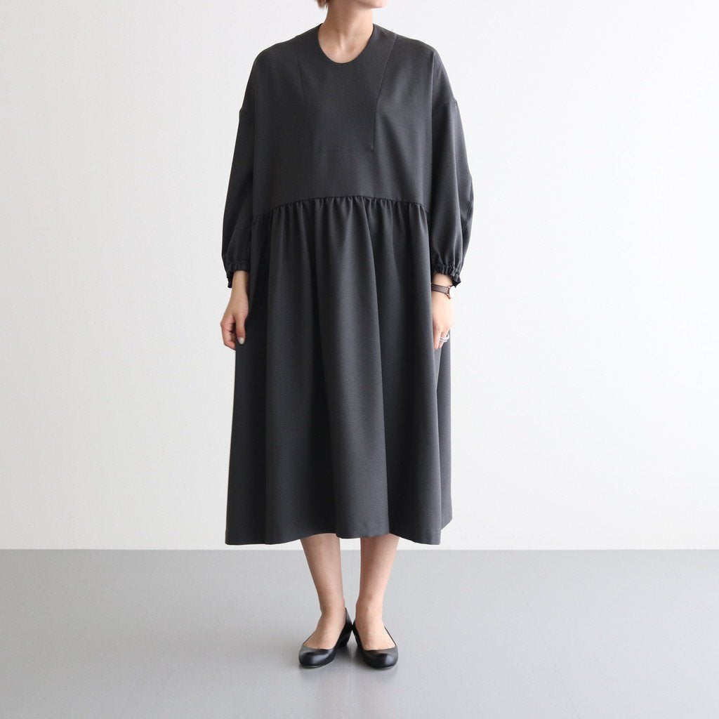 NGSGOP | ポリエステルフラノツイル ギャザーワンピース #GRAPHITE GREY [CW_NC034OP]