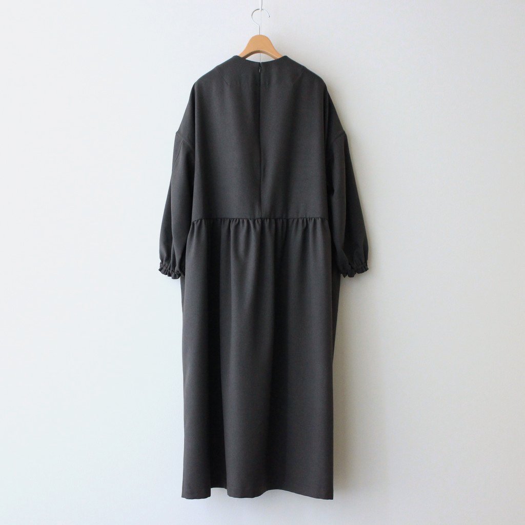 NGSGOP | ポリエステルフラノツイル ギャザーワンピース #GRAPHITE GREY [CW_NC034OP]