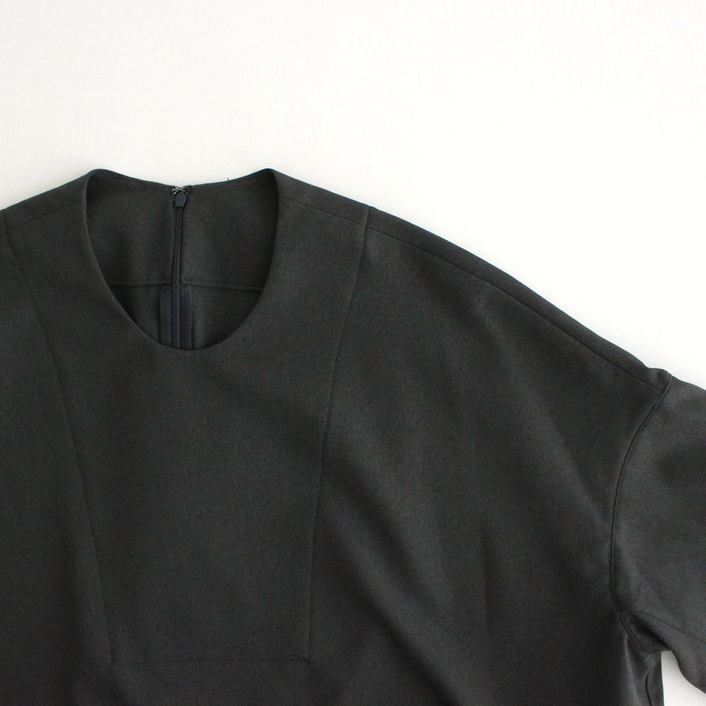 NGSGOP | Polyester Furano Twill Gathered Dress #GRAPHITE GRAY [CW_NC034OP]