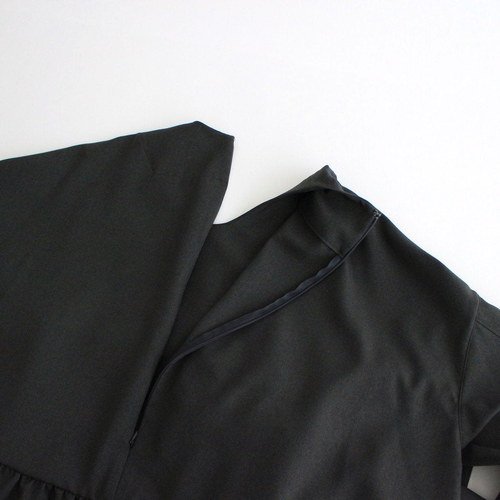 NGSGOP | ポリエステルフラノツイル ギャザーワンピース #GRAPHITE GREY [CW_NC034OP]