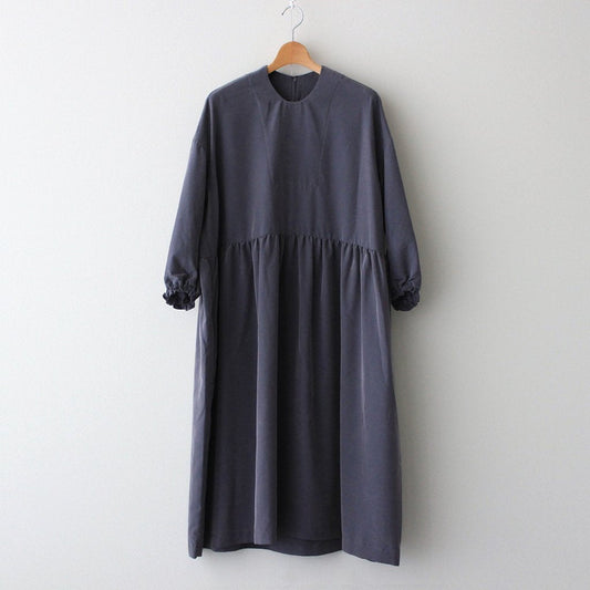 NGSGOP | Fibril Tencel Poplin Gathered Dress #SLATE GRAY [CW_NC107OP]
