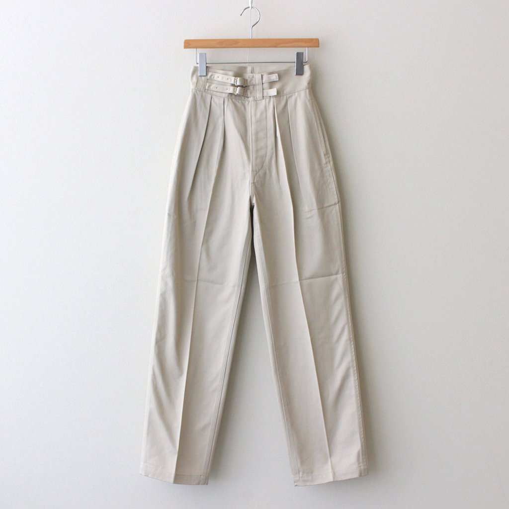 DOUBLE BELTED GURKHA TROUSERS #IVORY [L2102-PT001]