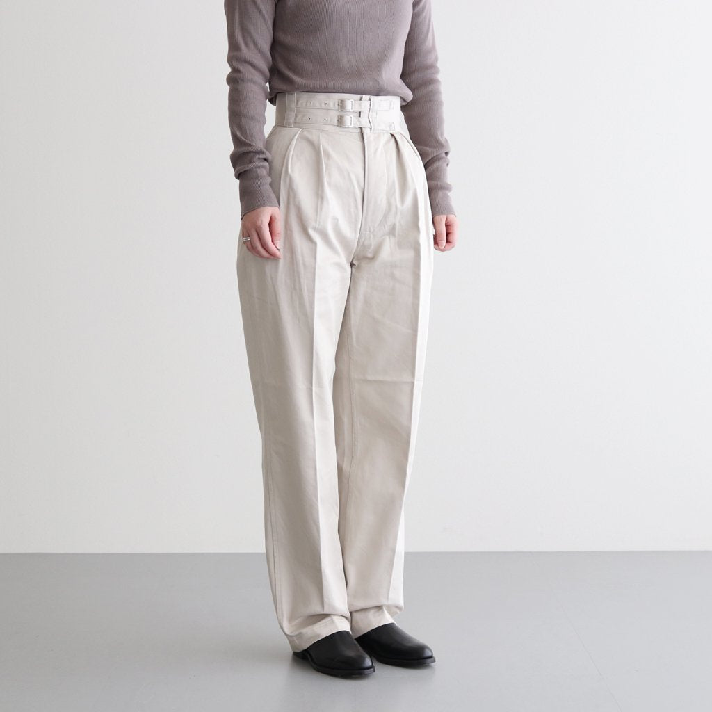 DOUBLE BELTED GURKHA TROUSERS #IVORY [L2102-PT001]