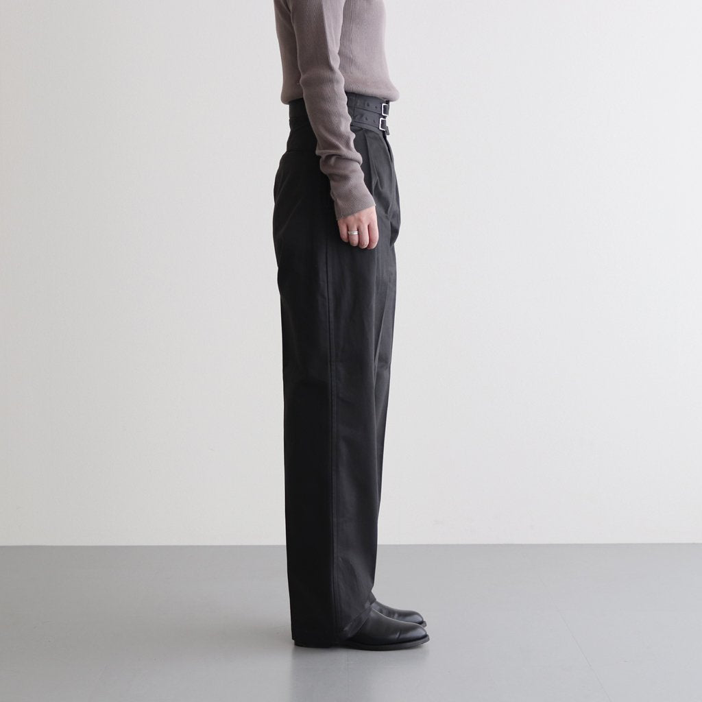 Double Belted Pants Charcoal