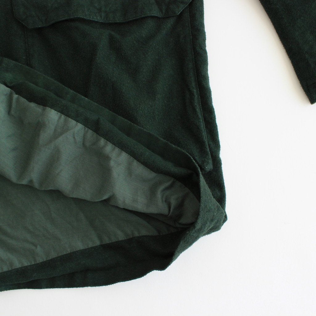 FBBBL | Flannel Rayon Garment Dye Long Blouson #DEEP GREEN [CW_FR026JK]