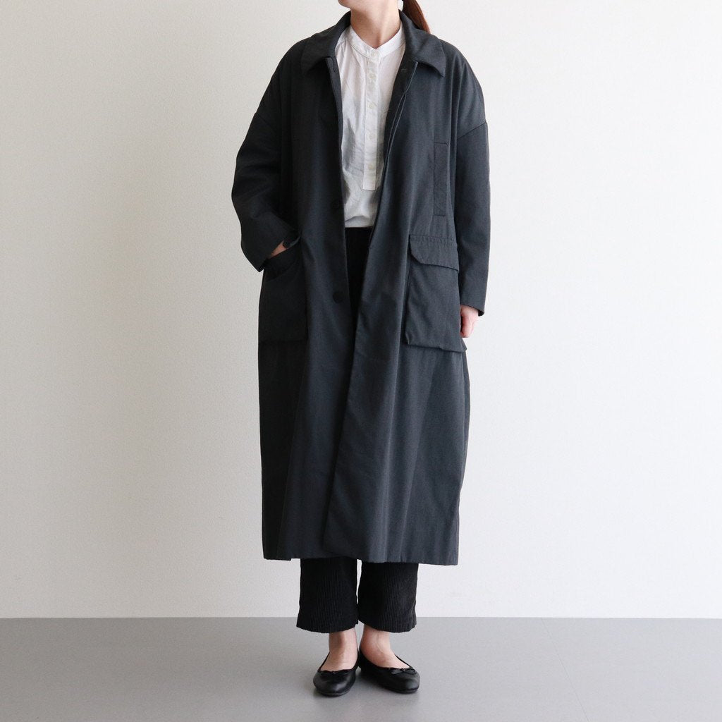 FSOCT | High twist TC gabardine stainless steel collar coat #MELANGE DARK GRAY [CW_FR082CT]