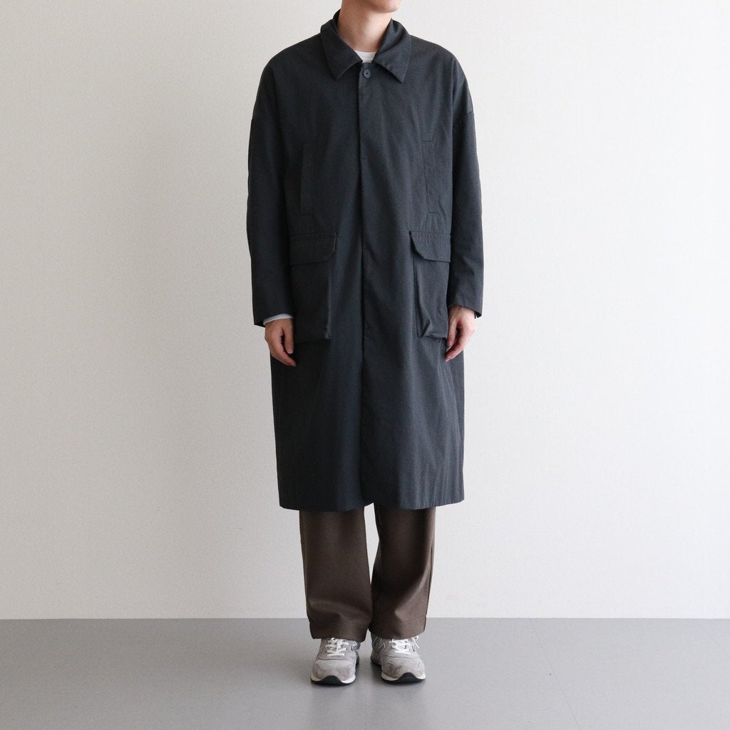 FSOCT | High twist TC gabardine stainless steel collar coat #MELANGE DARK GRAY [CW_FR082CT]