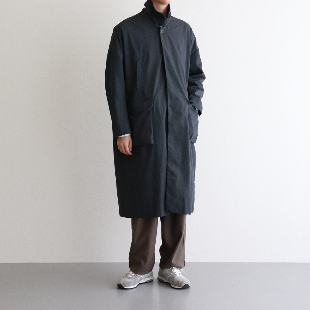FSOCT | High twist TC gabardine stainless steel collar coat #MELANGE DARK GRAY [CW_FR082CT]