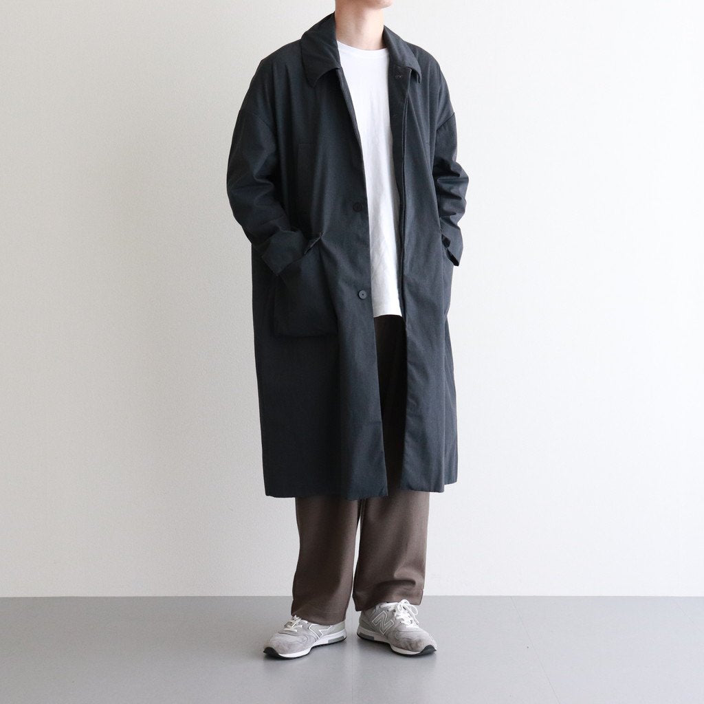 FSOCT | High twist TC gabardine stainless steel collar coat #MELANGE DARK GRAY [CW_FR082CT]