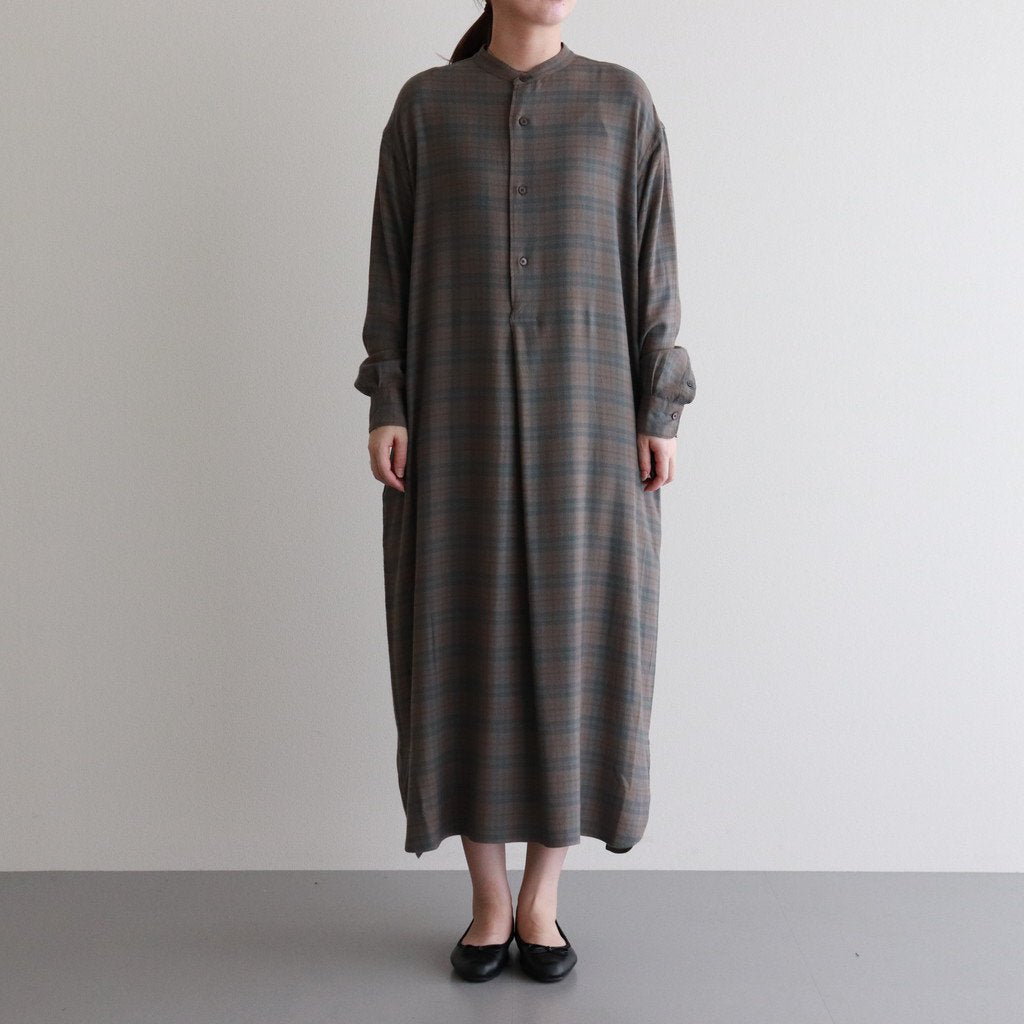 BAND COLLAR PULLOVER DRESS #SAGE GREEN [L2102-DR001]