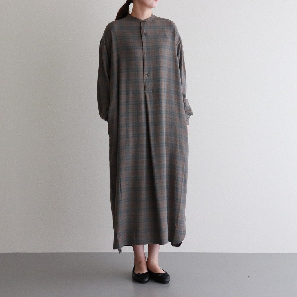 BAND COLLAR PULLOVER DRESS #SAGE GREEN [L2102-DR001]