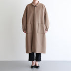 NGOCT｜スーパー100'sウール ショートビーバークロス ステンカラーオーバーコート #BISCUIT [CW_NC153CT]
