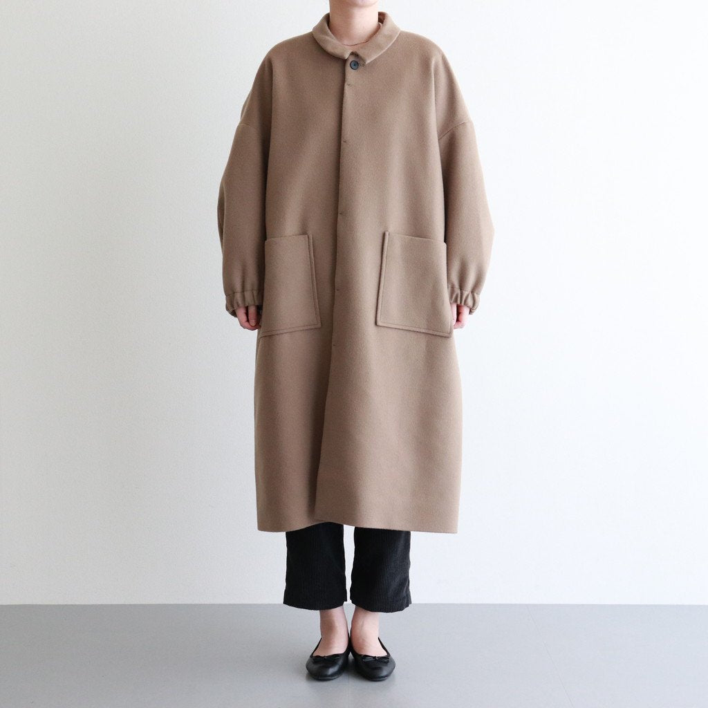 NGOCT｜スーパー100'sウール ショートビーバークロス ステンカラーオーバーコート #BISCUIT [CW_NC153CT]