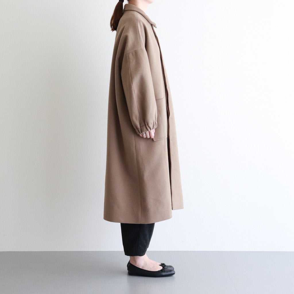 NGOCT｜スーパー100'sウール ショートビーバークロス ステンカラーオーバーコート #BISCUIT [CW_NC153CT]