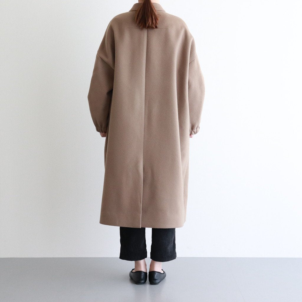 NGOCT｜スーパー100'sウール ショートビーバークロス ステンカラーオーバーコート #BISCUIT [CW_NC153CT]