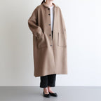 NGOCT｜スーパー100'sウール ショートビーバークロス ステンカラーオーバーコート #BISCUIT [CW_NC153CT]