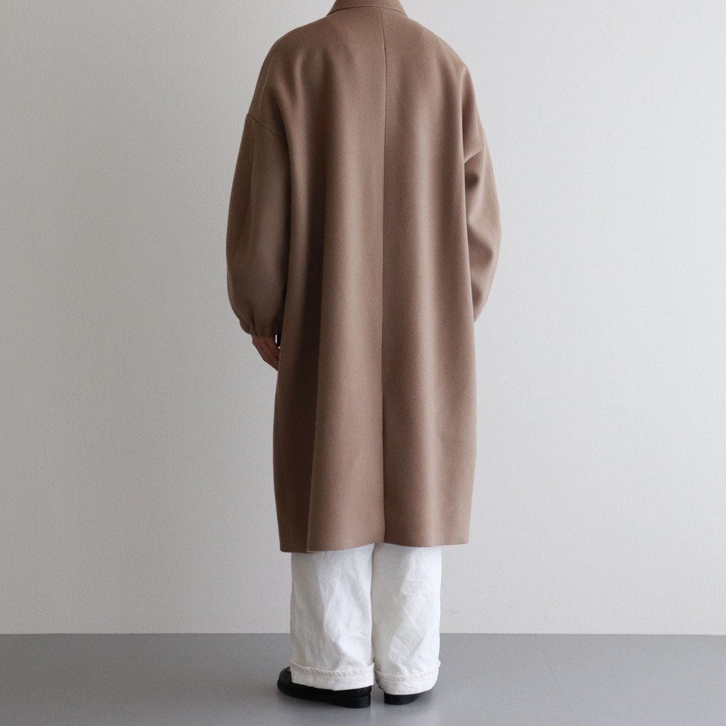 NGOCT｜スーパー100'sウール ショートビーバークロス ステンカラーオーバーコート #BISCUIT [CW_NC153CT]