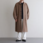 NGOCT｜スーパー100'sウール ショートビーバークロス ステンカラーオーバーコート #BISCUIT [CW_NC153CT]