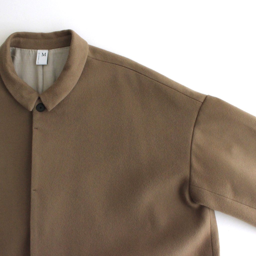 NGOCT｜スーパー100'sウール ショートビーバークロス ステンカラーオーバーコート #BISCUIT [CW_NC153CT]