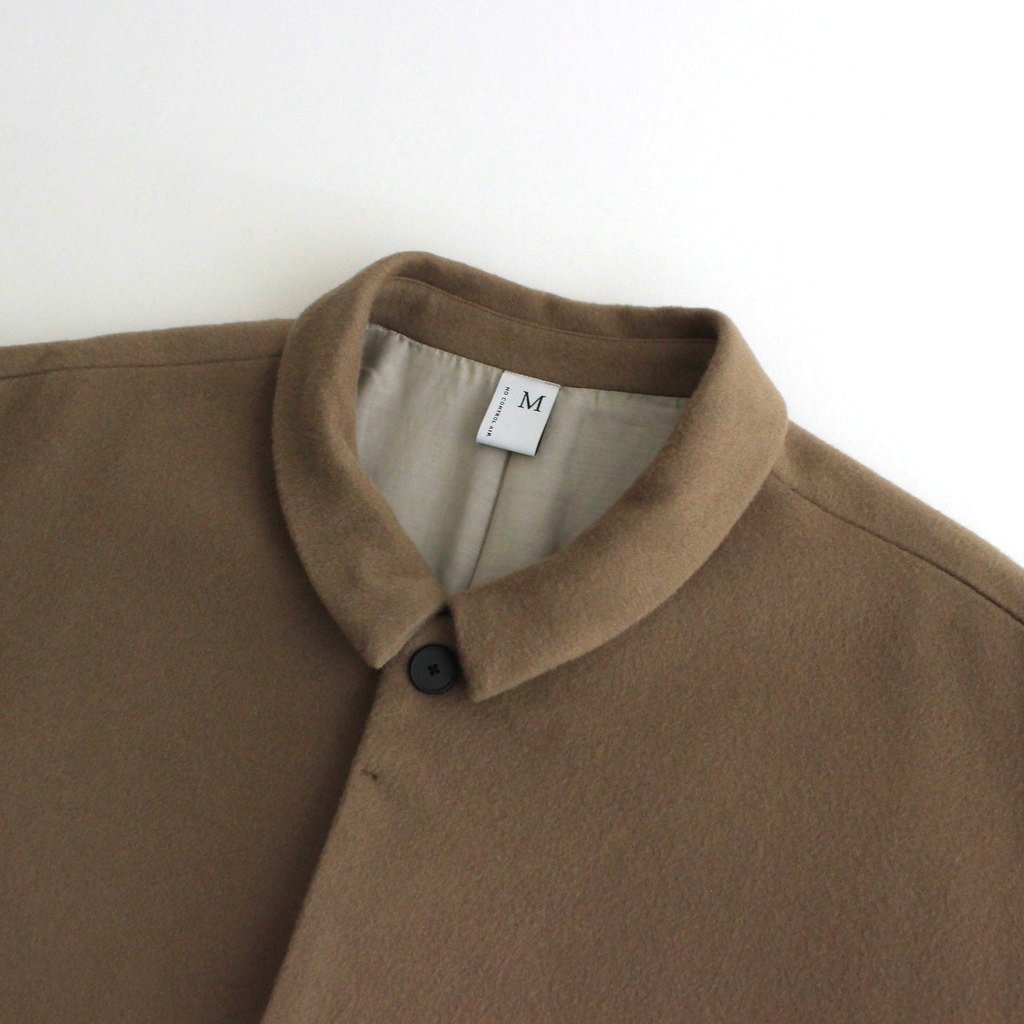 NGOCT｜Super 100's Wool Short Beaver Cross Stainless Steel Collar Overcoat #BISCUIT [CW_NC153CT]