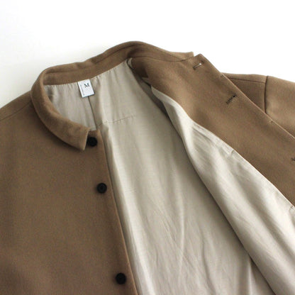 NGOCT｜Super 100's Wool Short Beaver Cross Stainless Steel Collar Overcoat #BISCUIT [CW_NC153CT]