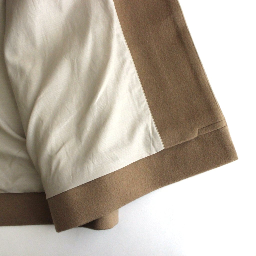 NGOCT｜スーパー100'sウール ショートビーバークロス ステンカラーオーバーコート #BISCUIT [CW_NC153CT]