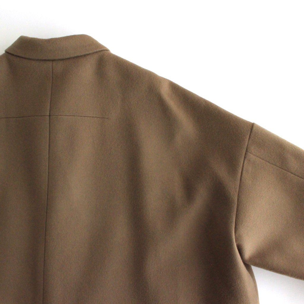 NGOCT｜スーパー100'sウール ショートビーバークロス ステンカラーオーバーコート #BISCUIT [CW_NC153CT]