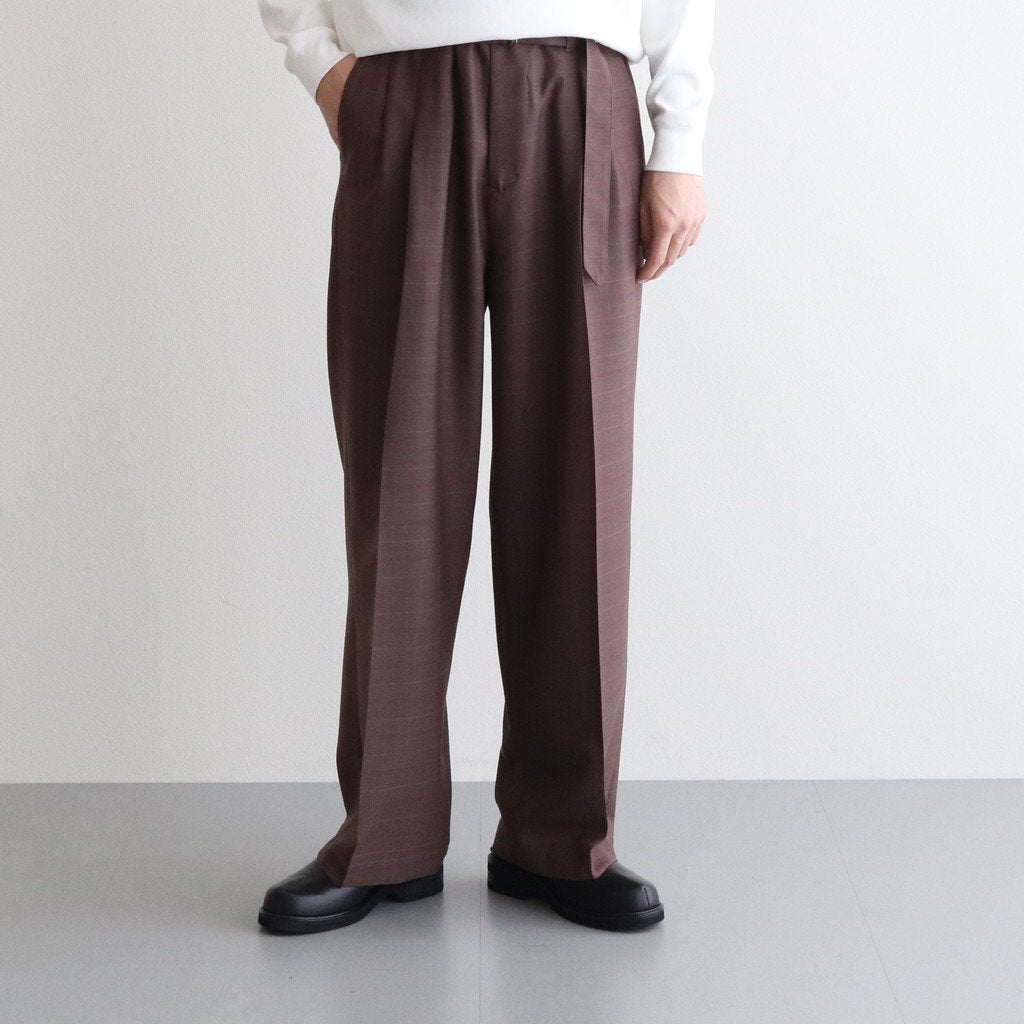 HIGH WAIST BELTED PANTS #BROWN [YK21AW0255P]