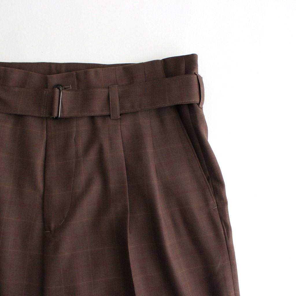 HIGH WAIST BELTED PANTS #BROWN [YK21AW0255P]