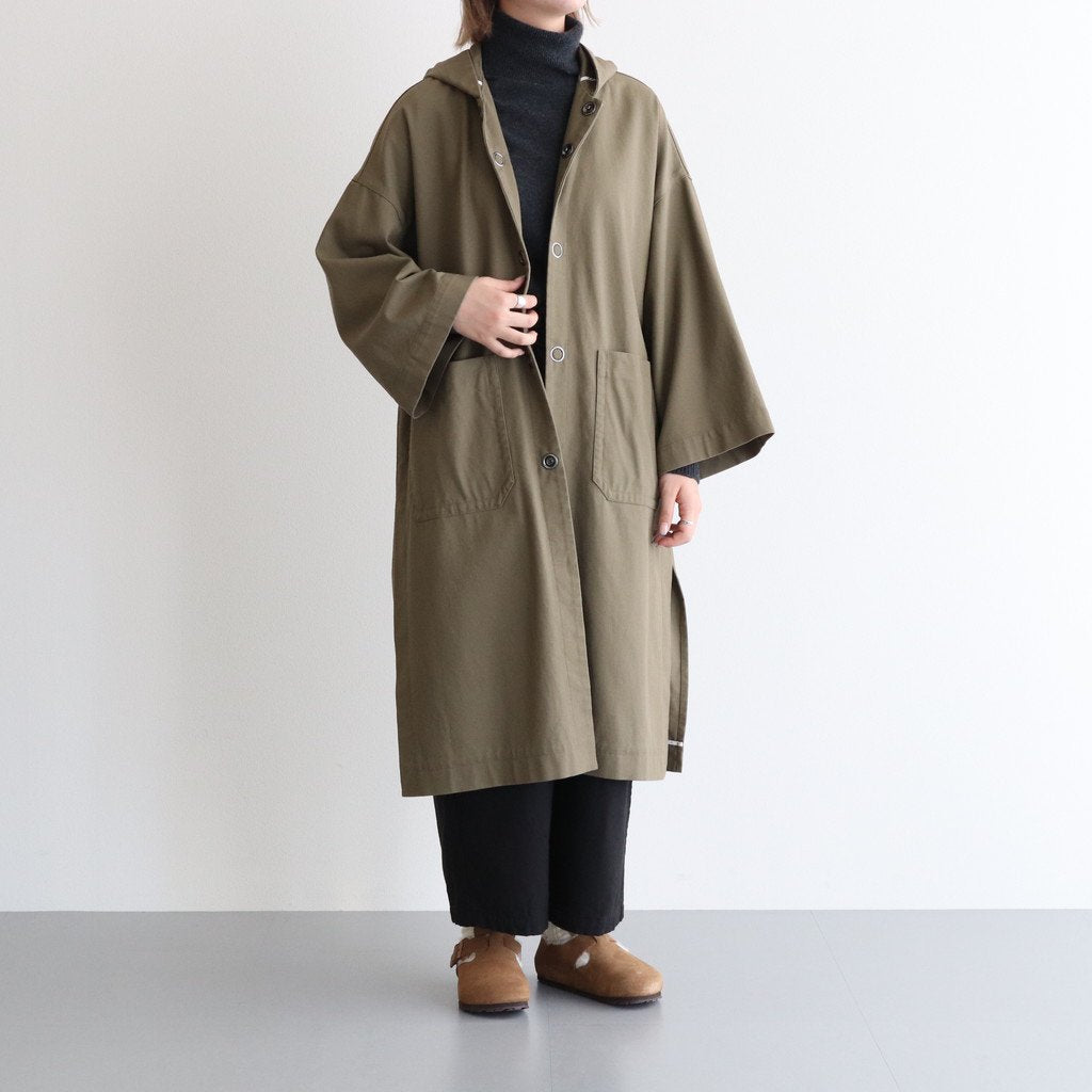 FFBSCT | 強撚コットンヘヴィーカルゼ フードコート #LIGHT OLIVE