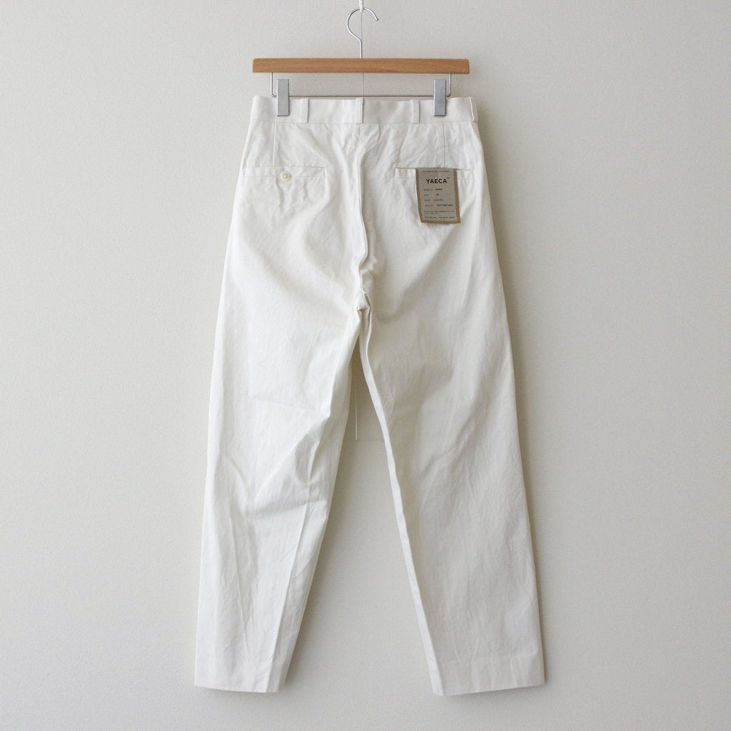 CHINO CLOTH PANTS TUCK TAPERED #WHITE [61653]