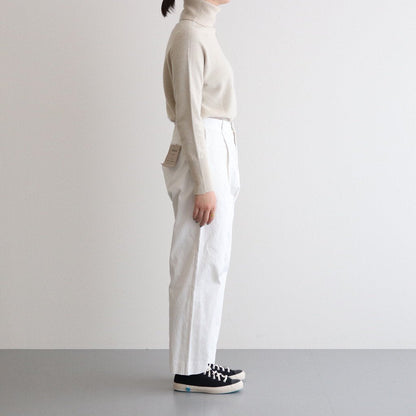 CHINO CLOTH PANTS TUCK TAPERED #WHITE [61653]