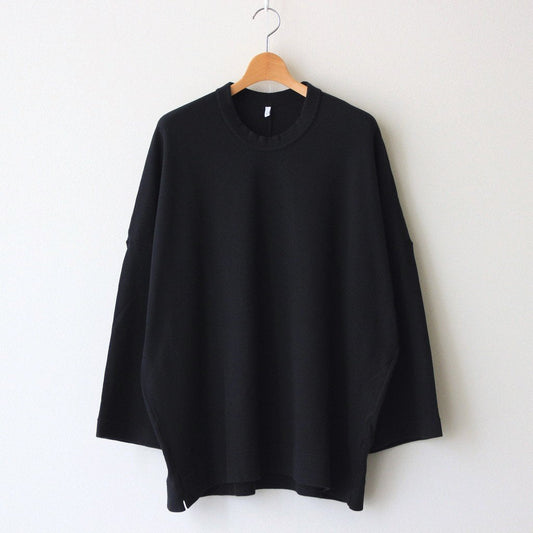 FSSOT | Cross-knit light waffle knit crew neck oversize pullover #95 BLACK [TA_FR033TF]