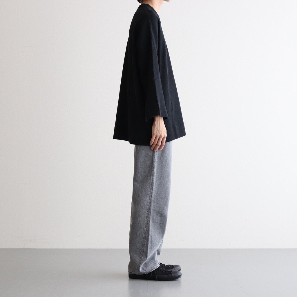 FSSOT | Cross-knit light waffle knit crew neck oversize pullover #95 BLACK [TA_FR033TF]