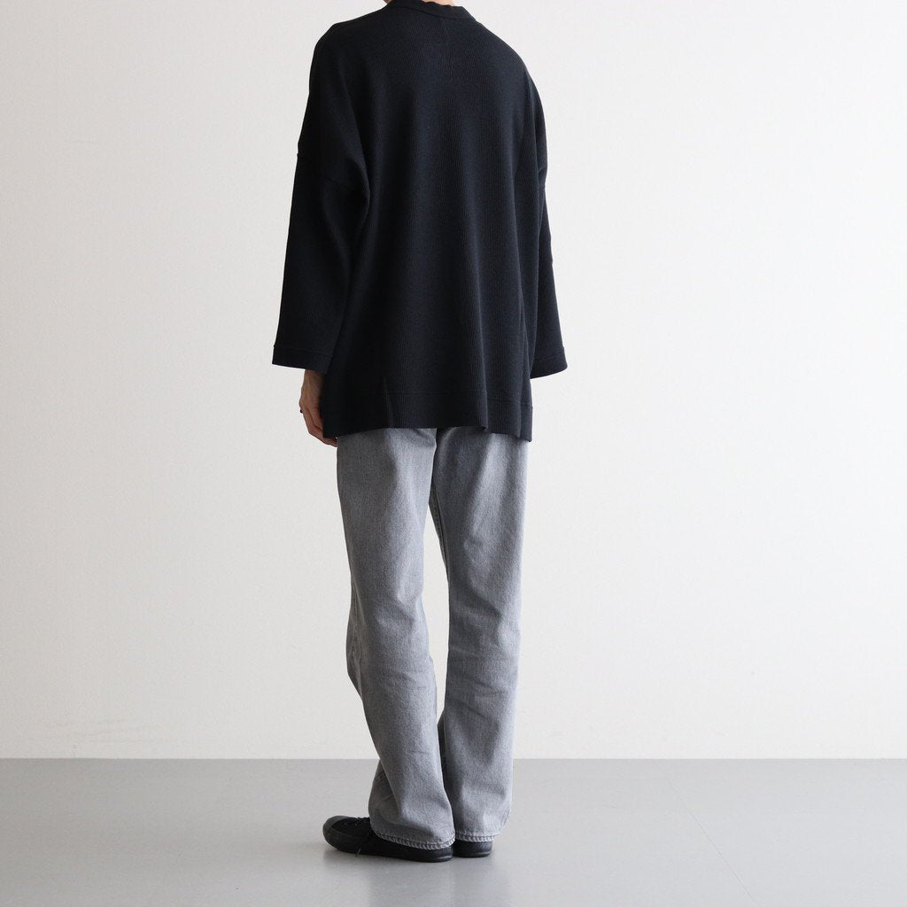 FSSOT | Cross-knit light waffle knit crew neck oversize pullover #95 BLACK [TA_FR033TF]