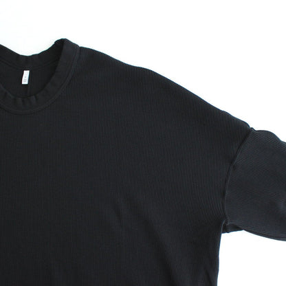 FSSOT | Cross-knit light waffle knit crew neck oversize pullover #95 BLACK [TA_FR033TF]