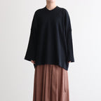 FSSOT | Cross-knit light waffle knit crew neck oversize pullover #95 BLACK [TA_FR033TF]